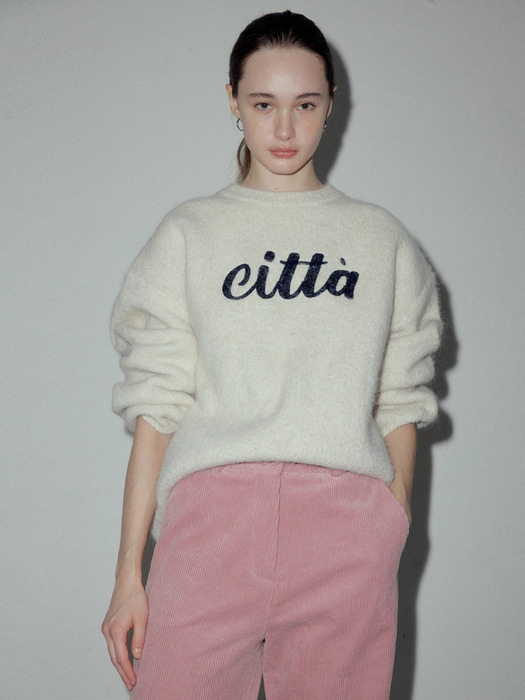 Citta Logo Wool Hairy Knit_CTK228(3color)