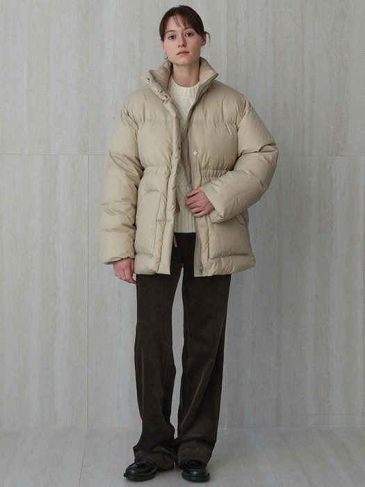 classic half down jacket (beige)