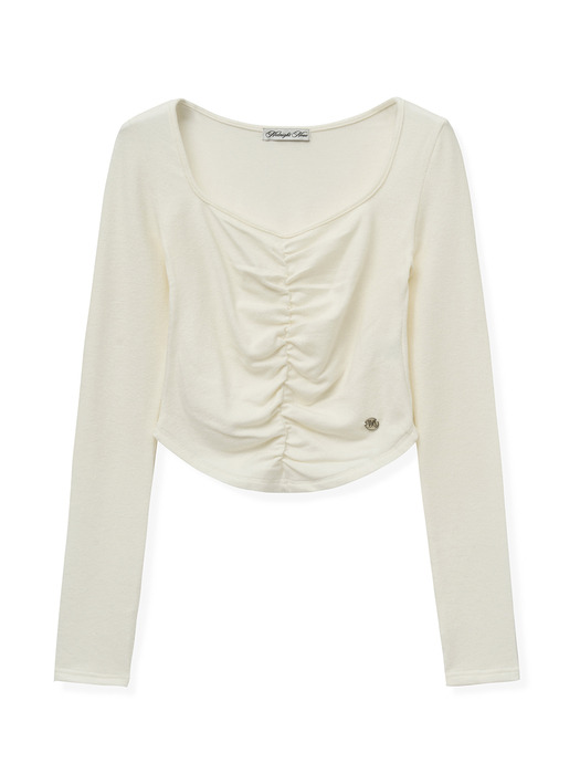 sq shirring t [ivory]