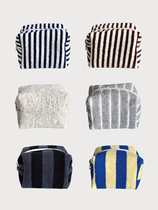 Stripe Terry Pouch (6colors)(S,L)