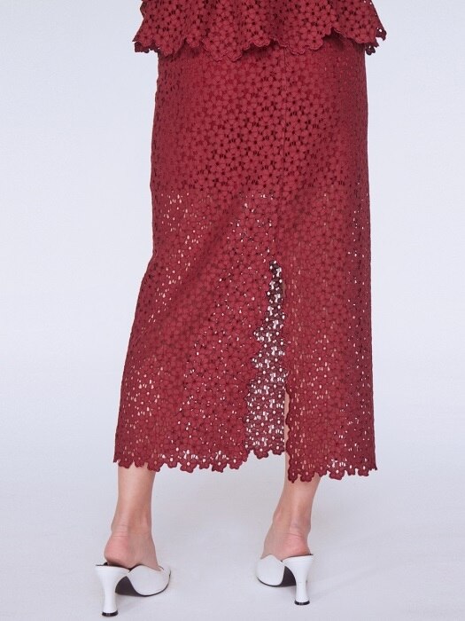 Romantic Lace Skirt [WINE]