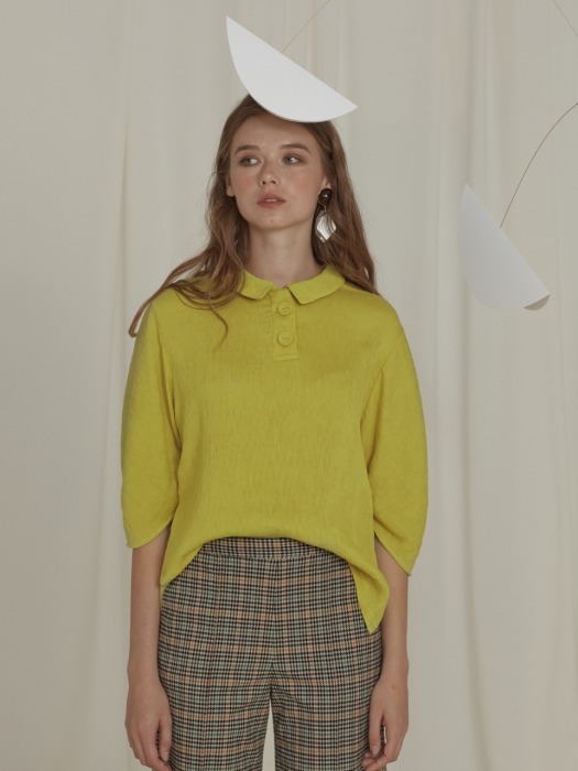 Mustard Yellow Pleated Blouse