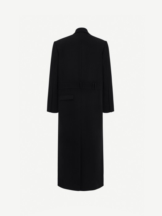 Heavy wool trousers coat in black