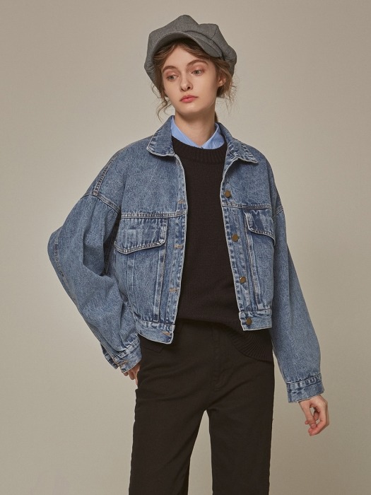 CROP OVER DENIM JACKET_DENIM