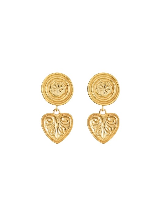 Classic circle heart earrings (925 silver)