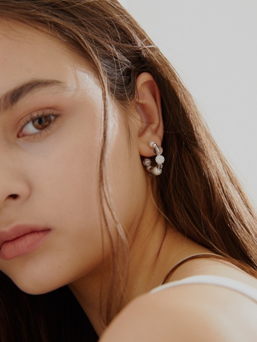 Crystal & Stone Ring Earrings