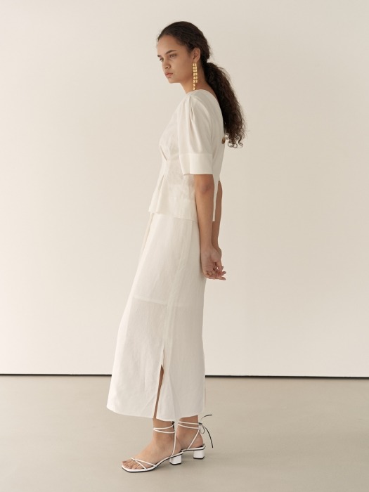 19RESORT LINEN SLIT WRAP SKIRT_2COLOR