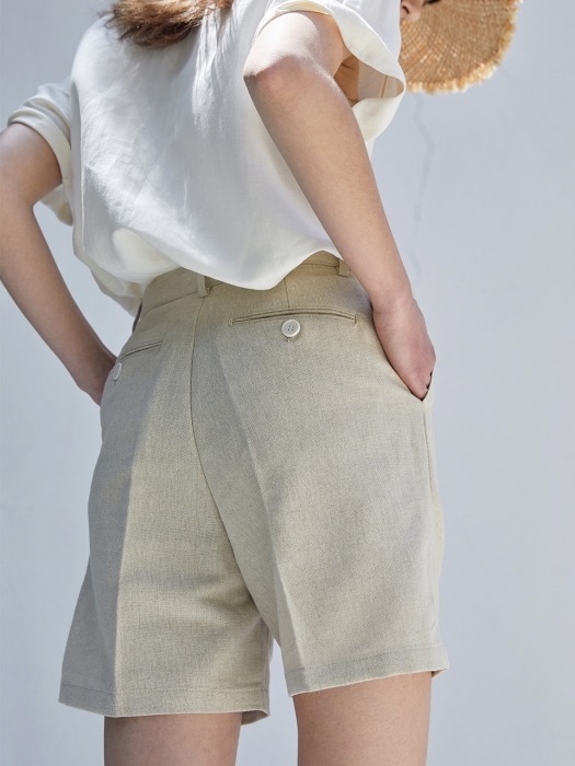 Linen Shorts (Linen Beige)