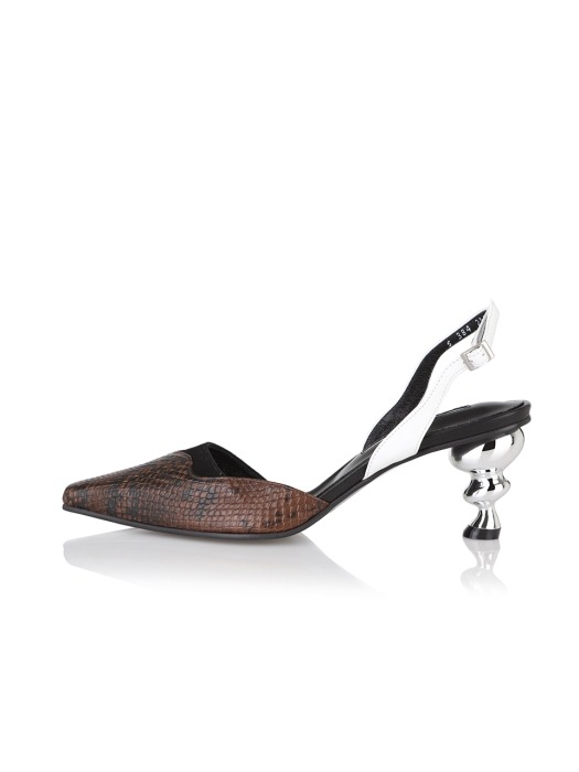 Lissom sandals / 19RS-S384 Brown Python+White+Black