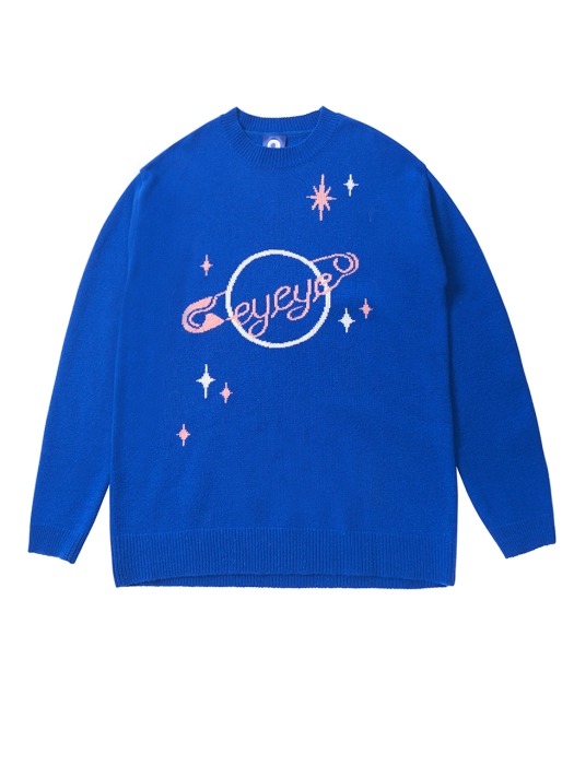 LAMBSWOOL EYEYE PLANET KNIT TOP_BLUE (EEON3NTR02W)