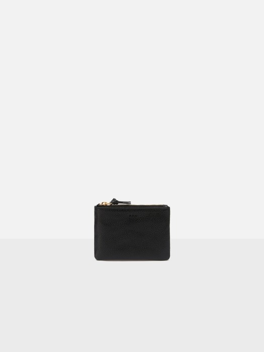 Square small zip wallet Black Ople