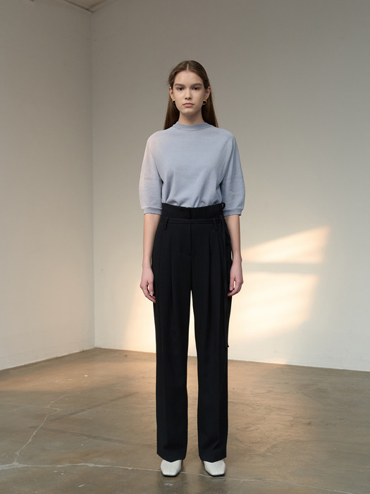 TTS BELTED TWO TUCK TROUSERS 2COLOR