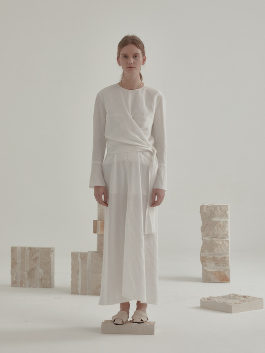 Robe Drape Dress_Off White