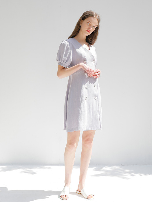 LINEN DOUBLE ONEPIECE_LIGHT PURPLE