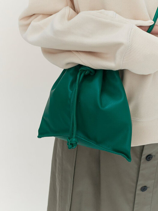 Green Leather Bucket Bag - Green (KE08D3M01M)