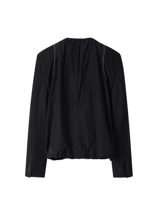 Box shaped jacket with suit sleeves _RQTDS19941BKX