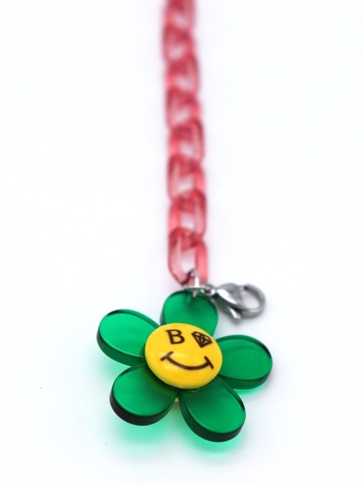 Kitsch color initial flower smile chain mask strap 컬러 스마일 이니셜 체인 마스크줄 스트랩
