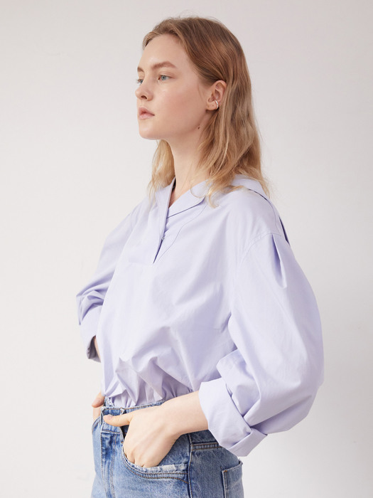 Sailor collar blouse - Sky blue