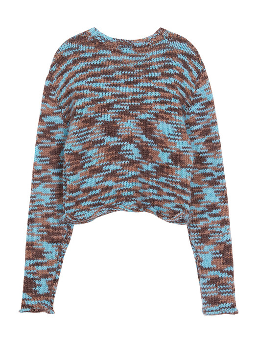 Multi Color Crop Knit in Brown Multi_VK0AP2250