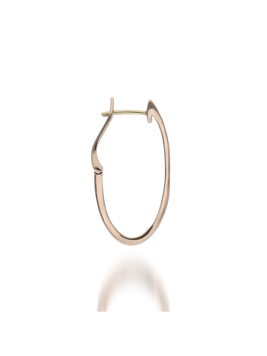 [14k] enamel oval hoop earrings