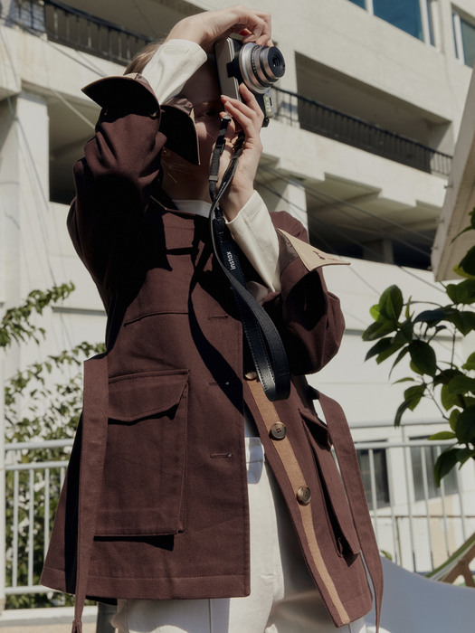[N]ANGUK Safari jacket (Saddle brown)