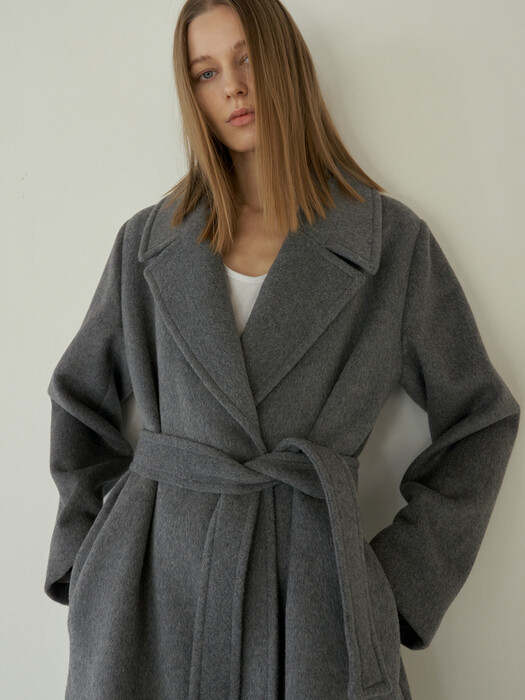 TRENCH WOOL COAT 그레이