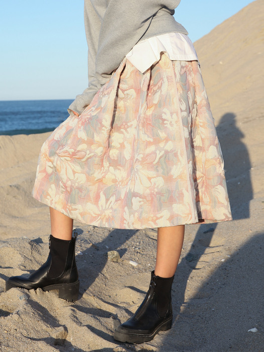 Floral jacquard full skirt: One color