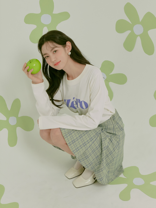 CHECK PLEATS SKIRT / APPLE MINT