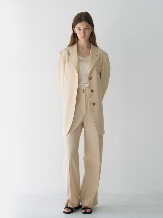 21 Spring_ Antique Ivory High-rise Wide Trousers