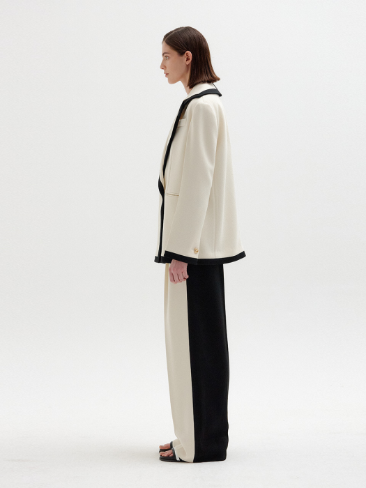 SAVOY Oversize-Collared Jacket - Ivory