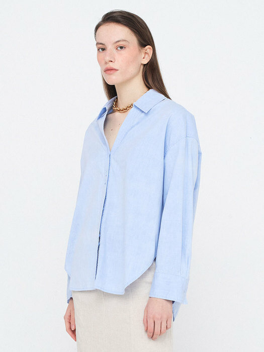 Washed Basic Shirts_Light Blue