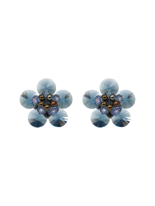 Daisy Beads Earrings (Navy)