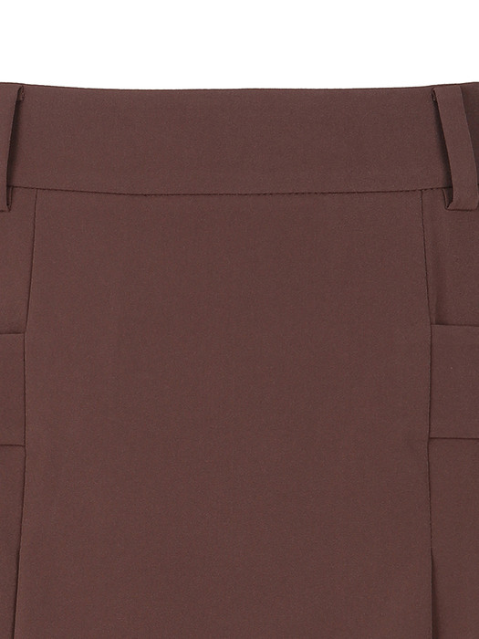 WOMEN PLEATS CULOTTES BROWN