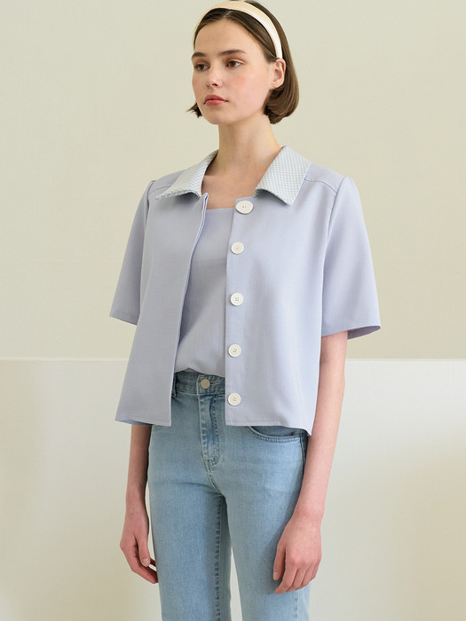 monts 1299 set-up blouse (grayish blue)