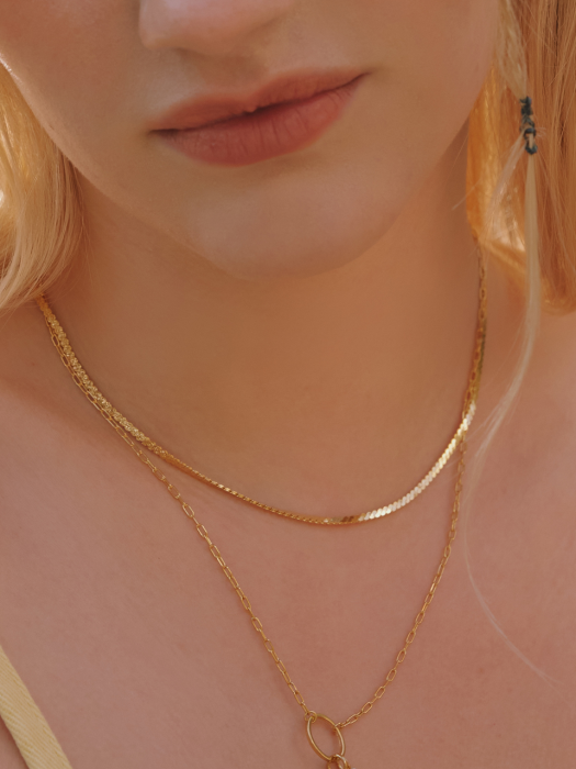 [silver925] Twinkle snake chain necklace