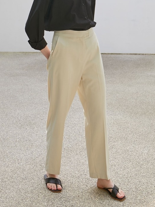 Relaxed Straight Pants - Beige