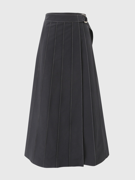NAVY RICO COLOR STITCH TUCK SKIRT