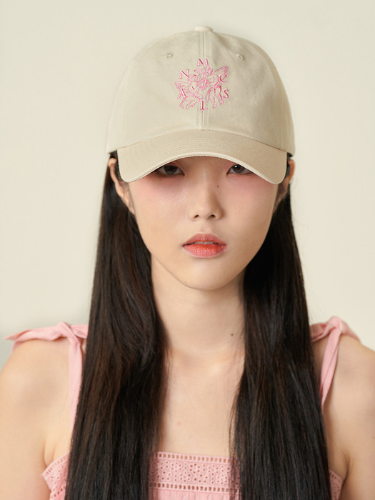 angel` baseball cap_cream&pink