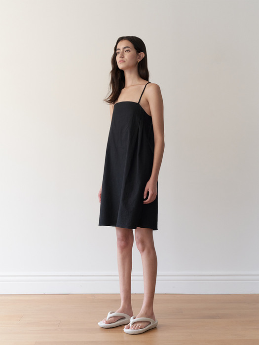 21SS Linen mini dress (Black)