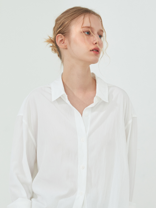 RAYON BLENDED FABRIC SHIRTS_WHITE
