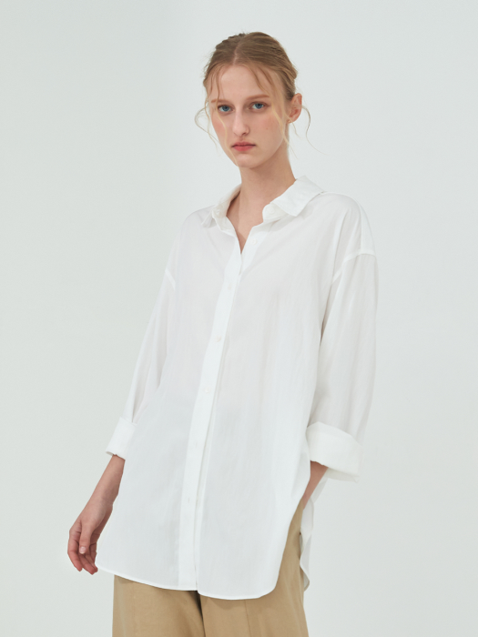 RAYON BLENDED FABRIC SHIRTS_WHITE