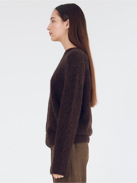 Boucle Oversized Sweater_Brown