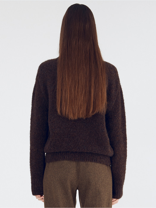 Boucle Oversized Sweater_Brown