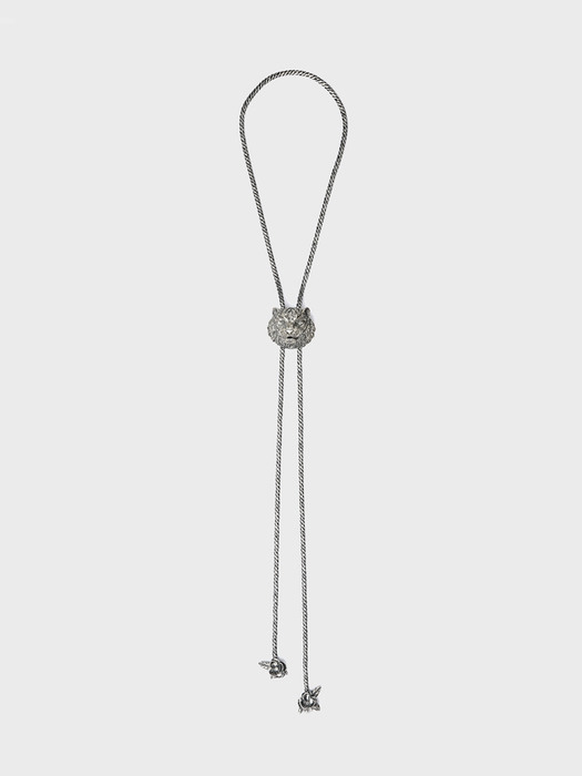 Silver Tiger Rope Bolo Tie Necklace(UNISEX)_UTA-FA02