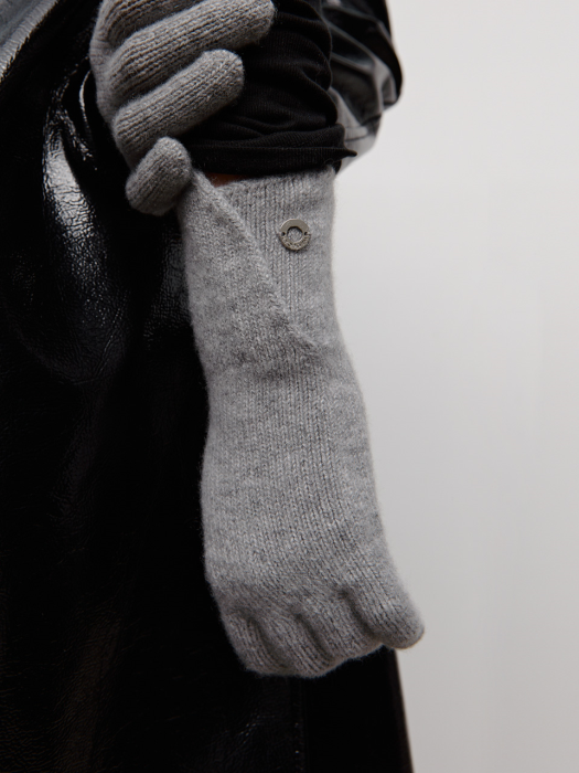 Rounded Edge Touch Gloves_Melange grey