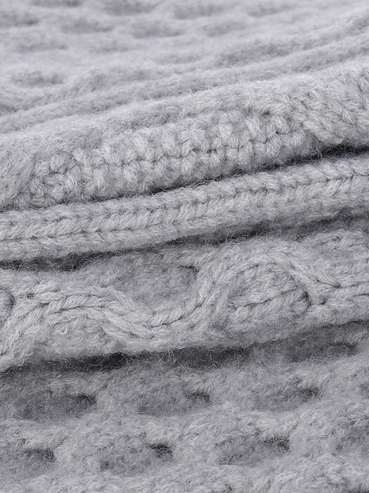 Dana Overfit Turtle-neck Knit Top (Grey)