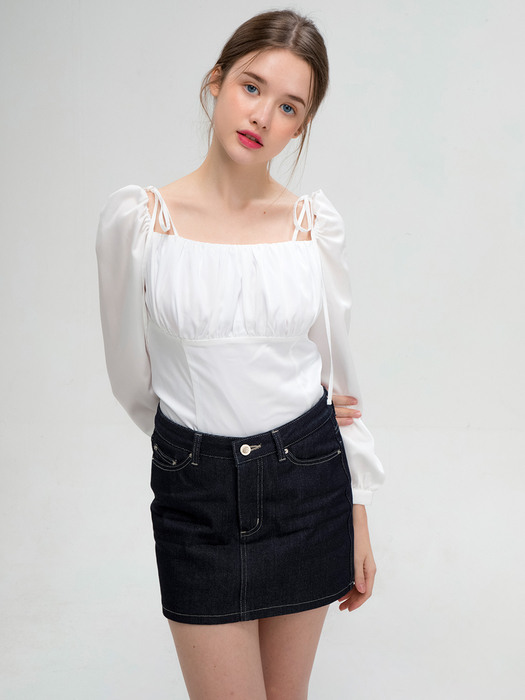 String bustier blouse (white)
