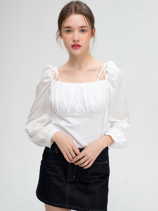 String bustier blouse (white)