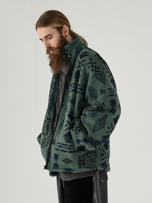 CB FLEECE ZIP-UP JACKET (GREEN)