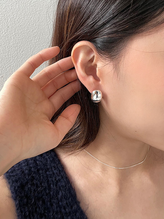[silver925] volume oval earring